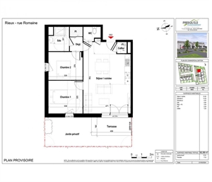 t3 à la vente -   56350  RIEUX, surface 62 m2 vente t3 - UBI433569119